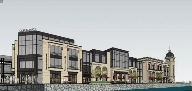 Sketchup Business Model | Multi story Commercial Street, European, Classical Style