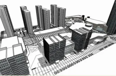 SketchUp Model of a Modern Multi-Story Commercial and Residential Office Complex-BIM WORLD