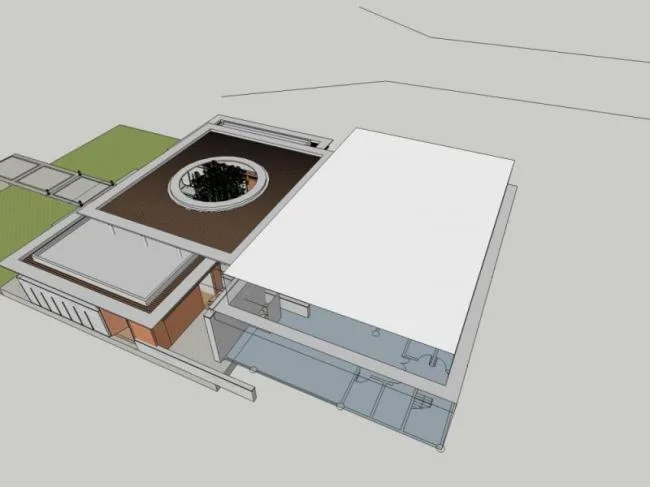 Sketchup Business Model | Low rise Sales Office, Modern Style