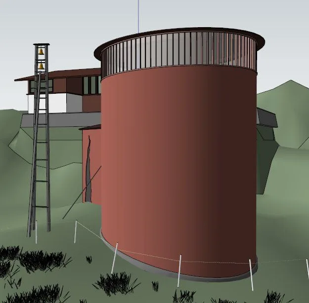 Sketchup Cultural Model | Multi story Church, Swiss St. Benedict's Church, Peter Zumto, Cultural Architecture, Modern Style