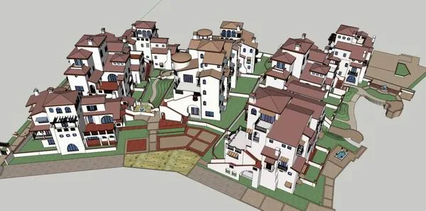 Sketchup Villa Model | Villa Cluster, Spanish Classical Style
