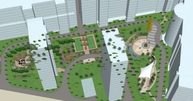 Sketchup Landscape Model | Community Landscape, Residential Landscape, Modern Style