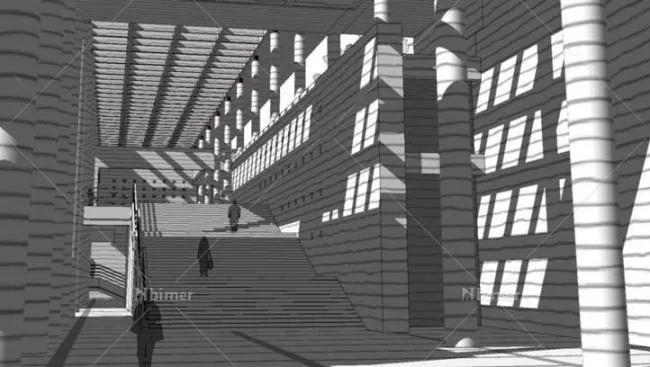 Sketchup Cultural Model | Multi story Museum Exhibition Hall, Cultural Architecture, Modern Style