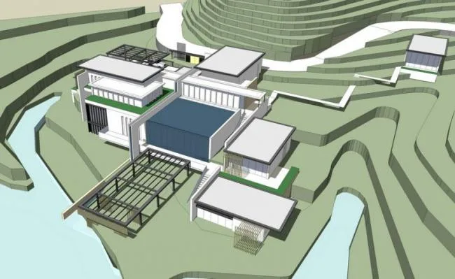 Sketchup Hotel Model | Multi story Mountain Hotel, Modern Style