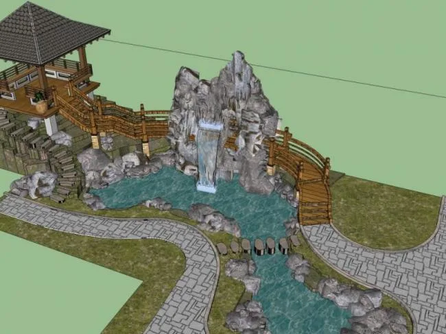 Sketchup Landscape Model | Landscape Architecture, Chinese Garden, Chinese Style