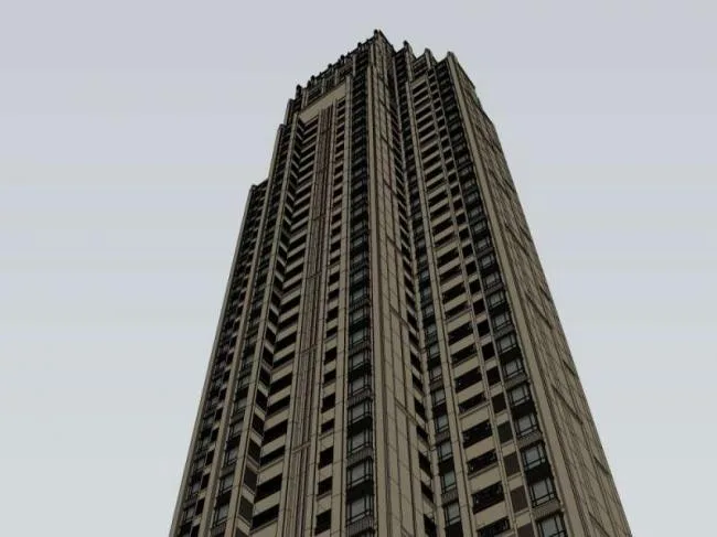 Sketchup Residential Model | Super high-rise residential building, classical style