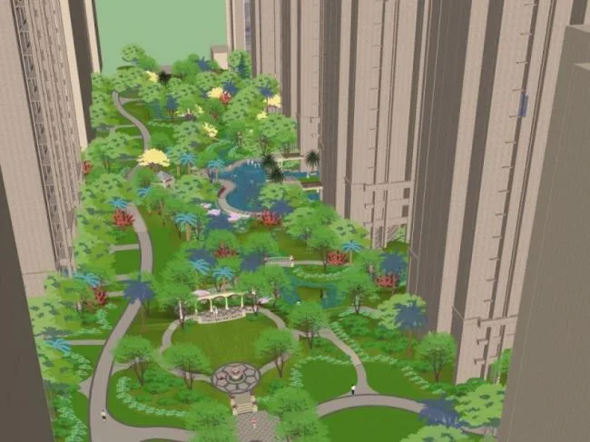 Sketchup Landscape Model | Community Landscape, European Style, Classical Style