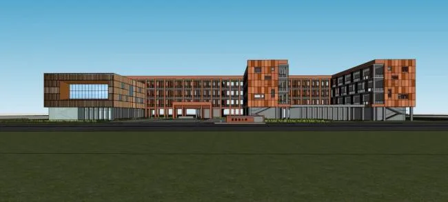 Sketchup School Model | Multi story Primary School, Educational Building, Teaching Building, Modern Style