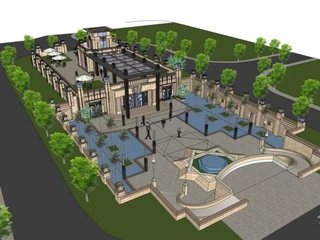 Sketchup Business Model | Multi story Clubhouse, Classical Style