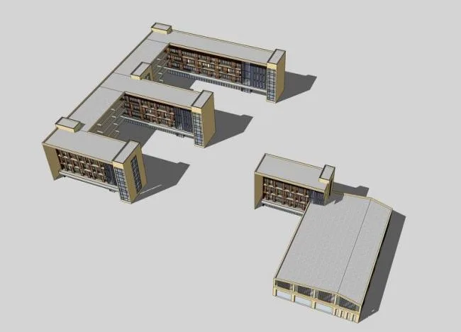 Sketchup School Model | Multi story School, Educational Architecture, Modern Style