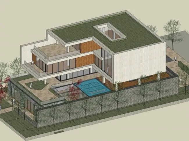 Sketchup Villa Model | Solo Villa, Modern Style