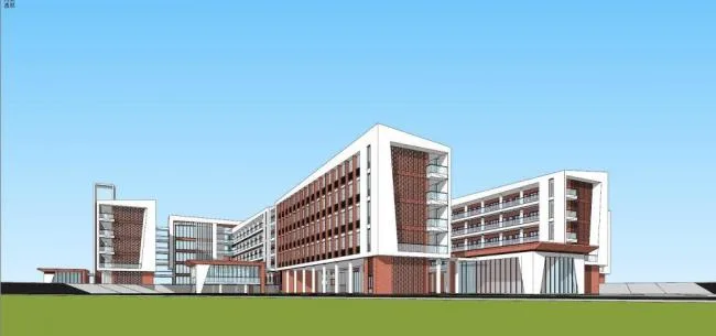 Sketchup School Model | Multi story School, Educational Building, Teaching Building, Campus, Modern Style