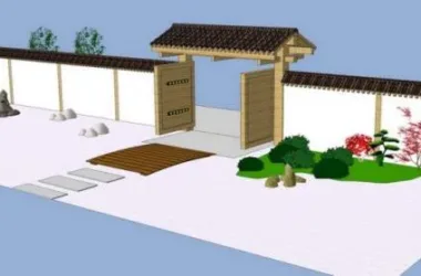 SketchUp Material Models: Chinese Courtyard Entrance Landscape Components-BIM WORLD