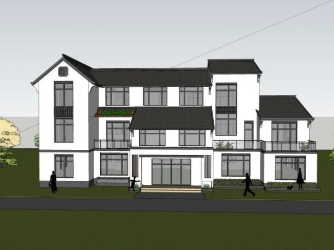 Modern Chinese-Style Solo Villa SketchUp Model