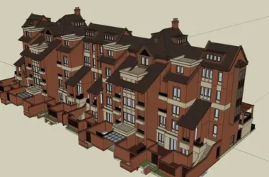Classical Style Townhouse Villa Model in SketchUp-BIM WORLD