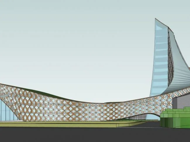 Sketchup Cultural Model | Multi story Exhibition Hall, Cultural Architecture, Modern Style