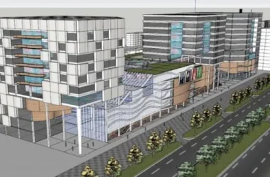 SketchUp Business Model: Modern Multi-Story Commercial Plaza Design-BIM WORLD