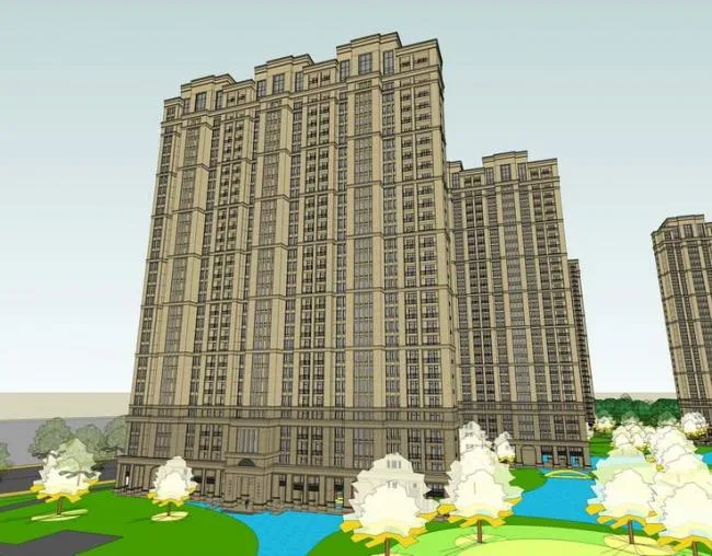 Sketchup Residential Model | High rise Residential, Residential, Neoclassical Style