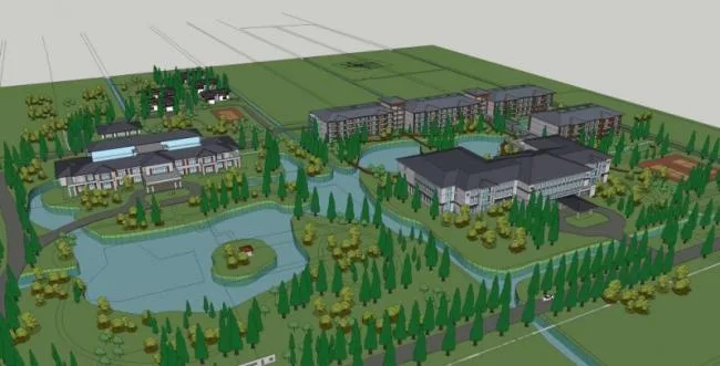 Sketchup Hotel Model | Multi story Hotel, Southeast Asian Style