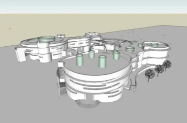 Modern Multi-Story School and Kindergarten Campus Design in SketchUp-BIM WORLD
