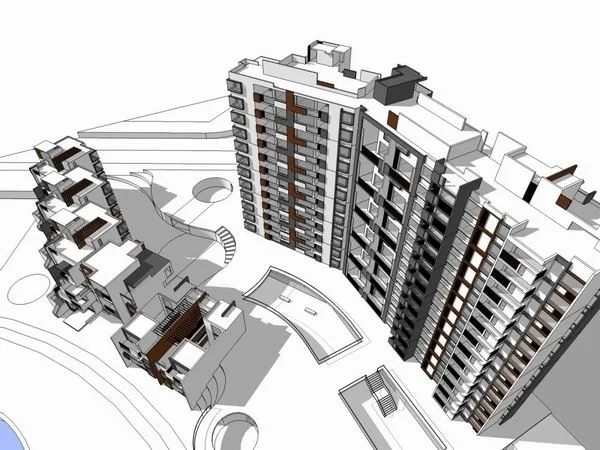 Sketchup Residential Model | High rise Residence, Western style House, Modern Style, Sea View Residence