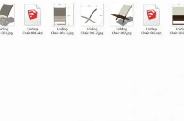 SketchUp Materials for Folding Chairs | Architectural Model Components-BIM WORLD