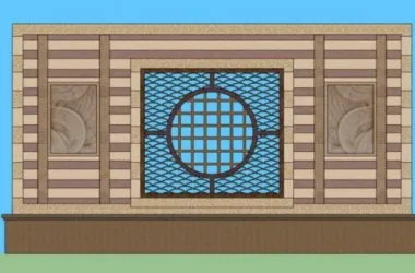 SketchUp Material Model: Chinese Landscape Wall Component-BIM WORLD