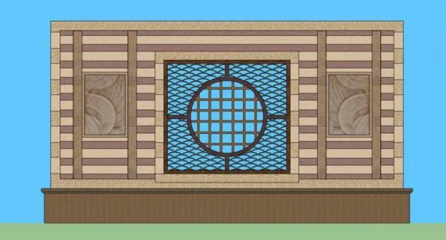 Sketchup Material Model | Chinese Landscape Wall Material Component