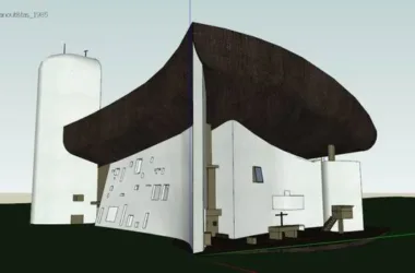 SketchUp Cultural Model: Modern Multi-Story Church Architecture-BIM WORLD