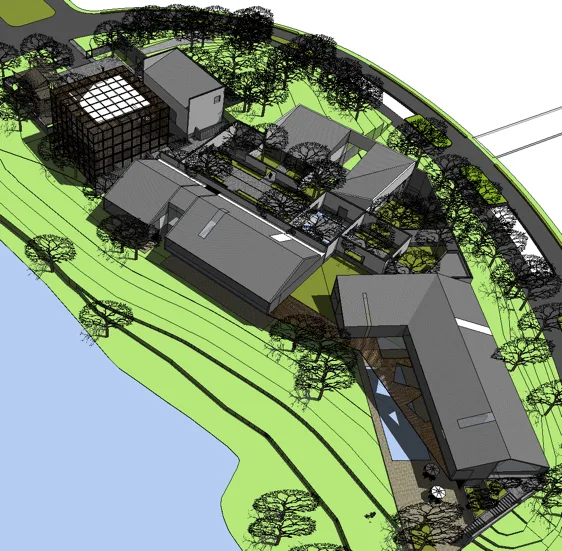 SketchUp Business Model: Shenzhen Vanke Fifth Park Featuring Huizhou and Chinese-Style Residential and Commercial Spaces