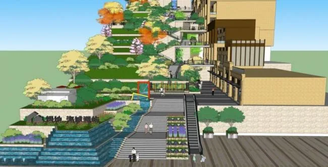 Sketchup Landscape Model | Corridor Landscape, Modern Style