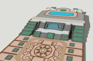 Modern Entrance Terrace Landscape Design in SketchUp-BIM WORLD