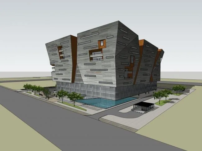 Modern Multi-Story Cultural Center Design in SketchUp
