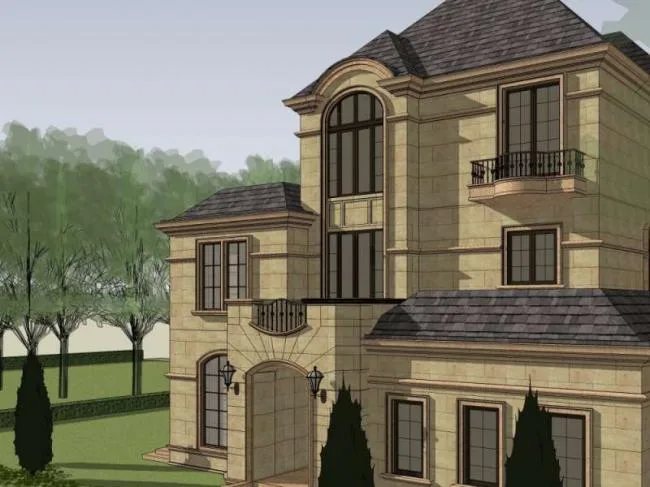 Sketchup Villa Model | Solo Villa, French Classical Style