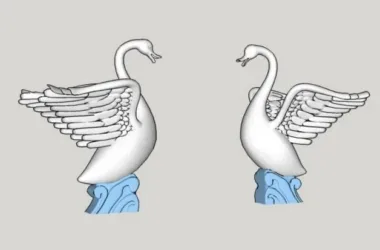 Modern SketchUp Material Components for Animal and Swan Sculpture Landscape Models-BIM WORLD