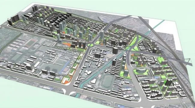 Sketchup Planning Model | Multi story Mixed City Planning, Modern Style