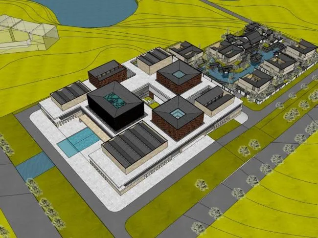 Sketchup Office Model | Multi Story Office Building, Industrial Park, Modern Style