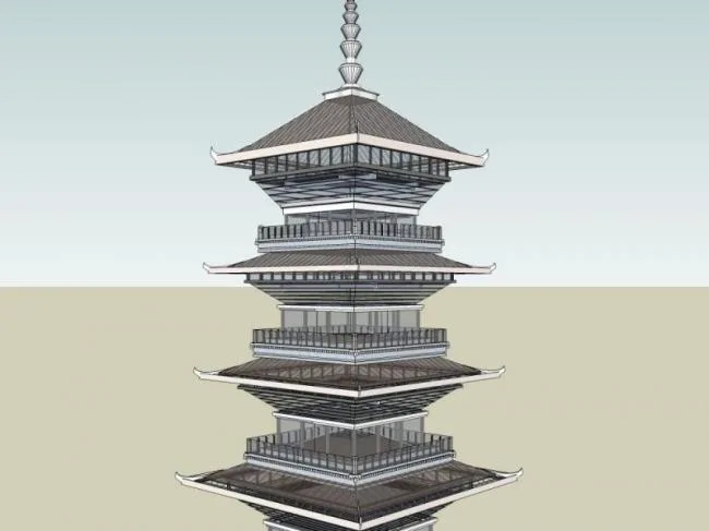 Sketchup Ancient Architecture Model | Multi story Tower, Antique Architecture, Chinese Style