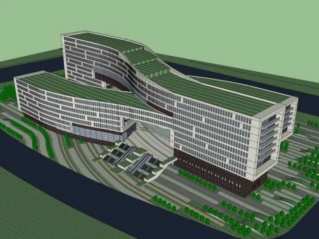 Modern High-Rise Office Building Model in SketchUp