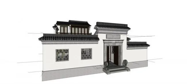 Sketchup Villa Model | Solo Villa, Chinese Style