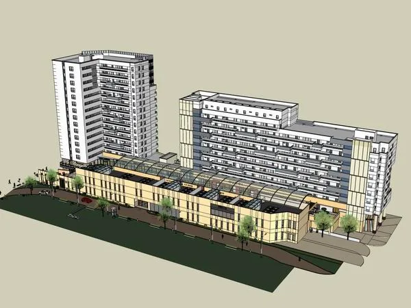 Sketchup Complex Model | Multi story High rise Complex, Office Building, Commercial, Residential, Modern Style