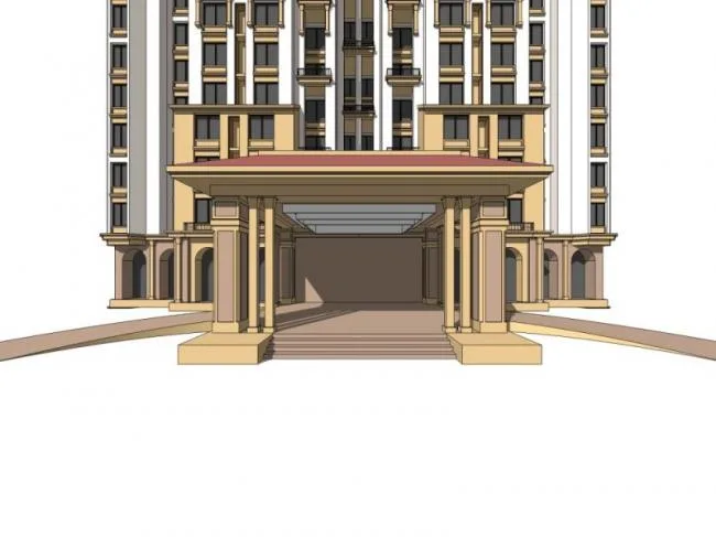 Sketchup Residential Model | High rise Residential Buildings, Classical Style