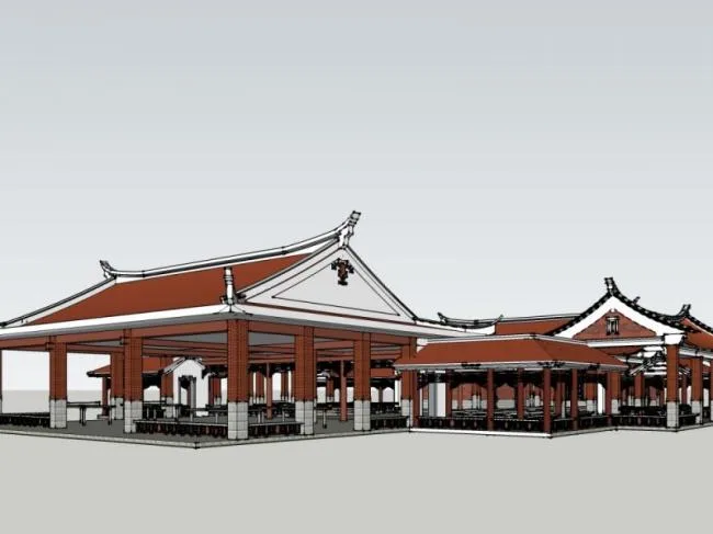 Sketchup Ancient Architecture Model | Multi story Minnan Architecture, Chinese Style, Ancient Architecture