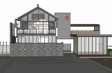 SketchUp Residential Design: Multi-Story Chinese Style Clubhouse-BIM WORLD