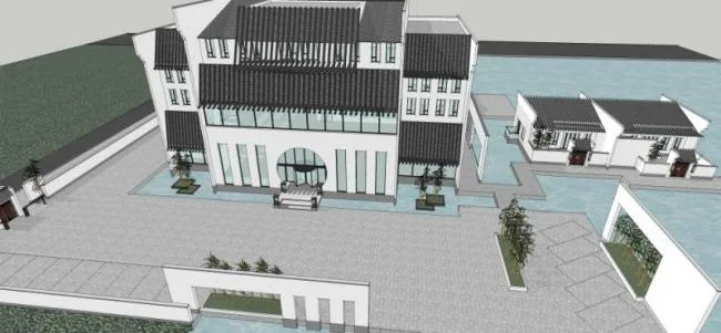 Sketchup Business Model | Clubhouse, New Chinese Style