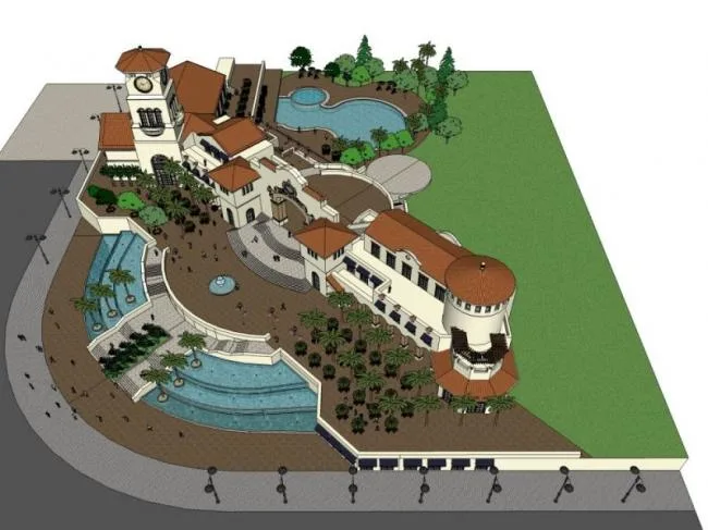 Sketchup Business Model | Multi story Commercial Club, Tuscan Classical Style