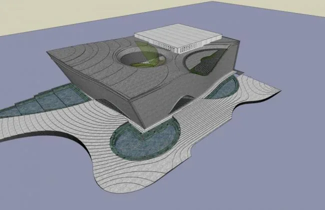 Sketchup Cultural Model | Multi story Museum, Modern Style, Cultural Architecture