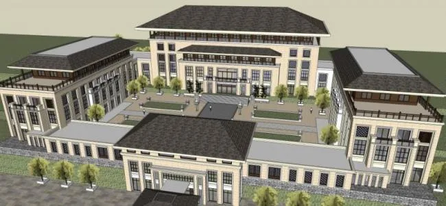 Sketchup Hotel Model | Multi story Hotel, Modern Chinese Style