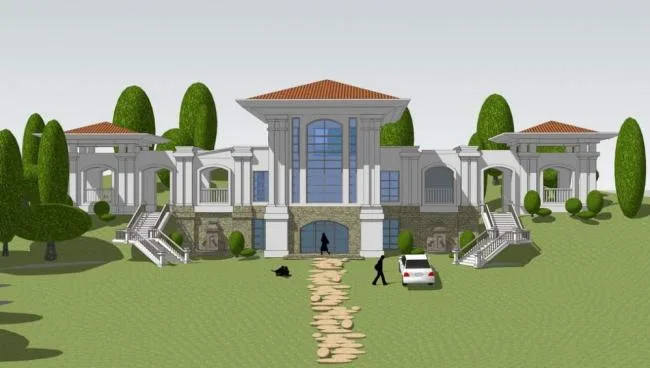 Sketchup Business Model | Multi story commercial club, Spanish club, European style, classical style