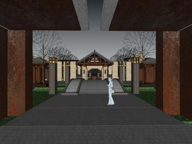SketchUp Business Model: Modern Low-Level Clubhouse Design